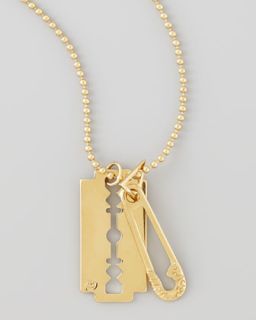 Y1B3E McQ Alexander McQueen Razor Pendant Necklace, Golden