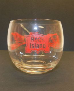 Rock Island Railroad High Ball or Roly Poly Bar Glass