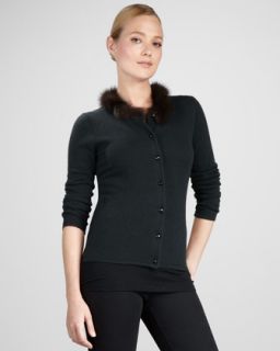 Sofia Cashmere Exclusive Cardigan with Fur Collar   