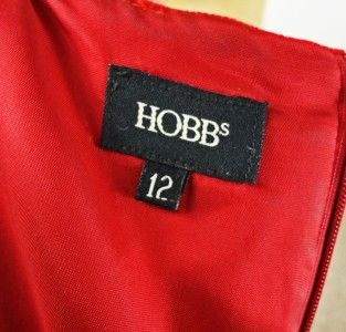 HOBBS Ladies Gorgeous Designer 100% Wool Red Tailored Formal Shift