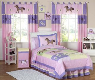 New Pink Horse Pony Girl Twin Kid Childrens Bedding Set