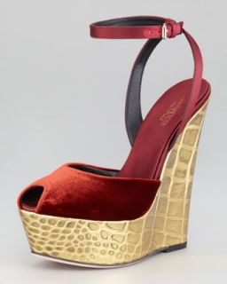 Embossed Ankle Strap Sandal  