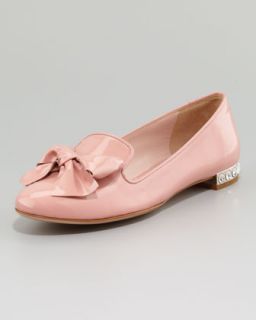 X1KFR Miu Miu Crystal Heel Patent Leather Slipper