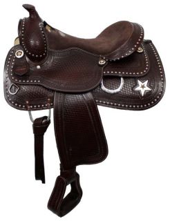 16 Western Pleasure Horse Saddle New by Double T in Dark Oil w Silver