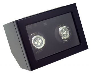 Heiden Prestige Automatic Dual 2 Watch Winder Black 3 Directions AB001
