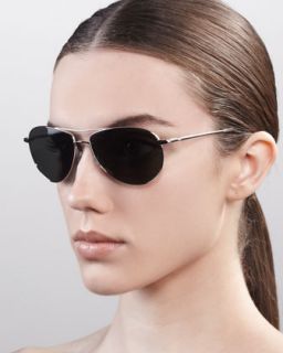 D0CZP Oliver Peoples Benedict Basic Aviators, Silver/Gray