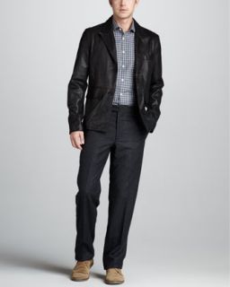 Billy Reid Polk Leather Blazer, Check Sport Shirt & Graham Wool Pants
