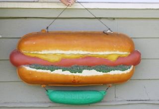 Vintage Heinz Pickle Relish Hot Dog Condiment Plastic Advertising Sign