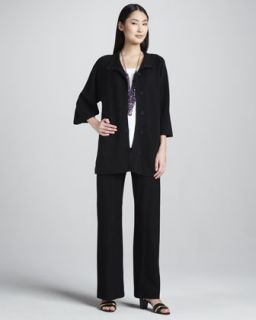 Eileen Fisher Stand Collar Jacket, Silk Jersey Tee & Slim Boot Cut