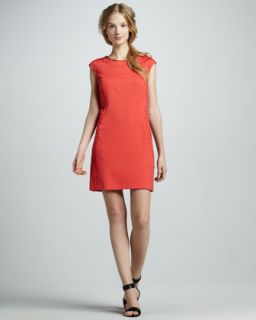  sleeve dress available in coral $ 350 00 phoebe couture laser cut cap
