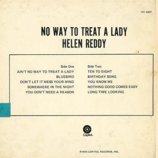 Helen Reddy No Way To Treat A Lady   Reel To Reel Tape