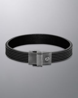 Royal Cord ID Bracelet, Black Leather