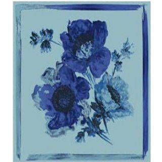 Valentino Delicate Blue Square Scarf with Romantic Floral