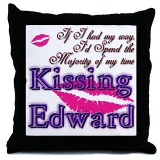 Kissing Edward Throw Pillow by 