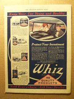 Whiz Products Ad 1925 R M Hollingshead Co Camden NJ