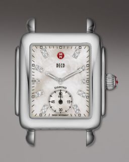 deco 16 stainless watch head white diamond dial $ 525