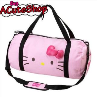 Helo Kitty Overnight Shoulder Bag Cotton Ribbon Pink Sanrio