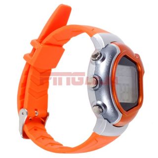 New Orange Color Calorie Counter Heart Rate Pulse Monitor Wrist Watch
