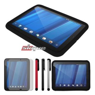  case cover+lcd film guard+stylus pen for HP touchpad 9.7in wifi tablet