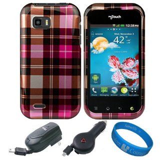 Pink Plaid 2 Piece Snap On Crystal Hard Case Shield