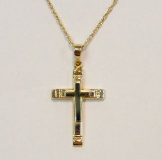 Religious 14k Yellow Gold Holy Cross Necklace