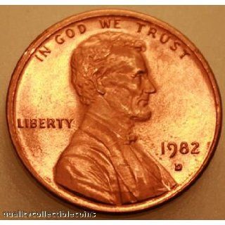 Uncirculated Red 1982 D Lincoln Penny    Zinc    Small