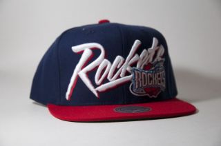 Houston Rockets Mitchell and Ness Blue Red Snapback Hat