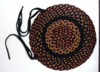 IHF Braided Jute Round Chair Pads Covers for Sale Blackberry Set 4