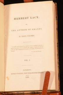 1828 3 Vol Herbert Lacy Thomas Henry Lister English Novel First
