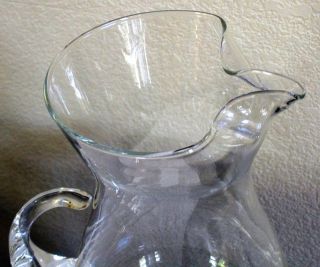 Princess House Heritage Crystal Etched Glass Pitcher Large 10 Tall 72