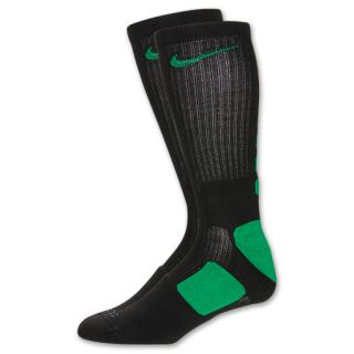 Mens Nike Elite Basketball Crew Socks Black/Green