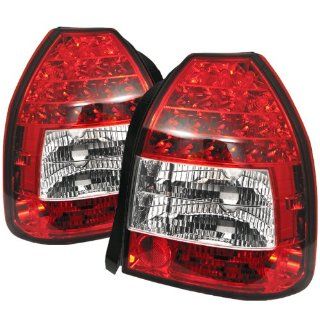 96 00 Honda Civic 3Dr Led Taillights   Red Clear  