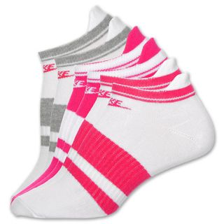 Nike Womens 3Pack Classic No Show Socks Pink/White