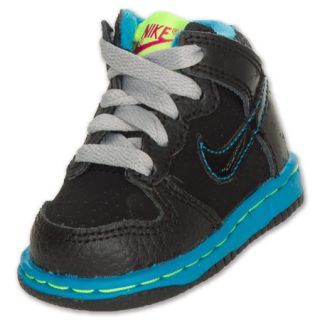 Nike Toddler Dunk Hi Casual Shoes Black/Black/Volt