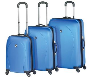 Heys XCASE Metallic Exp 3 PC Spinner Luggage Set Blue