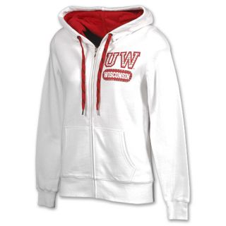 Wisconsin Badgers NCAA Star Studded Womens Full Zip Hoodie