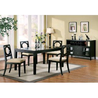 Black Dining chair with microfiber seat (set of 2