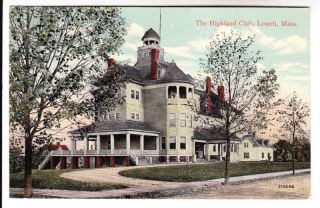 Old Postcard Highland Club Lowell Massachusetts