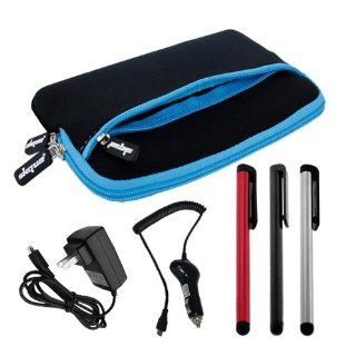 Skque Premium Blue Glove Case + Stylus Pen(Red/Sliver