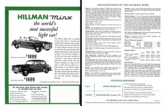 Hillman Minx 1954 The Worlds Most Successful Light Car