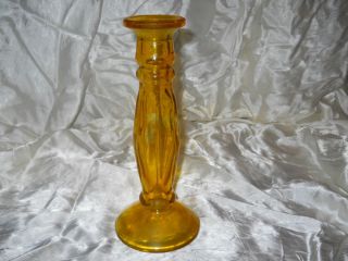Vintage Yellow Amber Vase Retro Deco 5 Day Auction