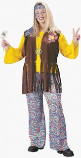  60s Hippie Costume includes Headband, Peace Sign Necklace, Hippie