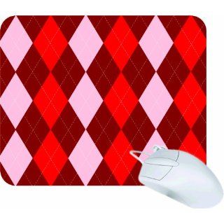 Red Argyle Mouse Pad Mousepad Mousemat Neoprene