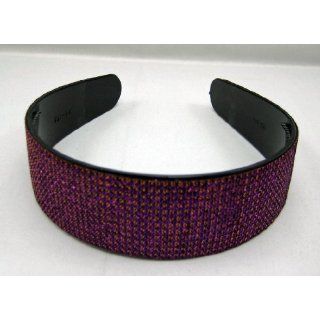 Premium Purple Glitter Plastic Headband 1 1/2 Wide Hair