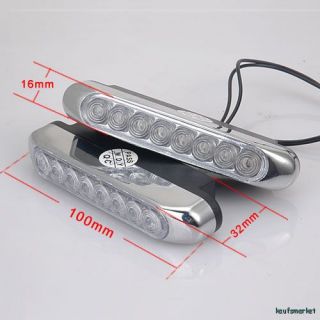 2pcs 8LED Hell Weiss Lampe Tagfahrlicht Scheinwerfer Ä