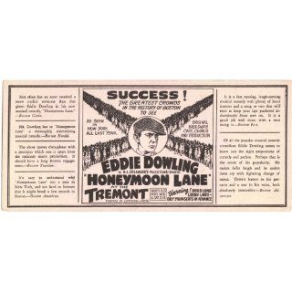 Eddie Dowling in Honeymoon Lane Theatre Advertising