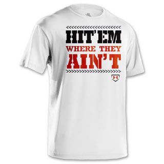 Under Armour Hit Em Mens Tee Shirt White/Black