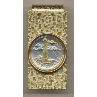 Barbados 5 Cent Lighthouse Two Toned Coin Hinged Money