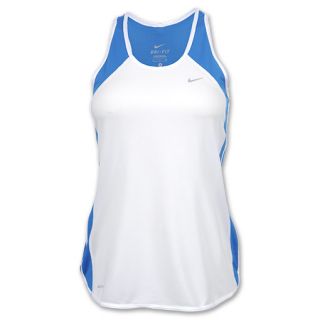 Nike Fast Pace Womens Tank Top White/Photo Blue