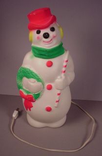 Vintage Christmas Snowman Blow Mold Plastic Light Up by Empire 1960s